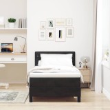 VidaXL Pat cu arcuri cu headboard Negru 100 x 200 cm Catifea 3342568
