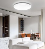 Plafoniera LED Hexagon 23 cm, 22W, 3 temperaturi, alb, metal si acril