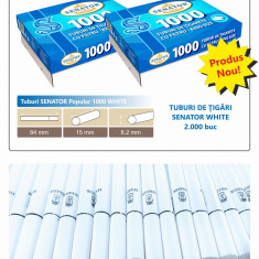 Senator Popular WHITE 2 X 1.000 - 2000 Tuburi tigari cu filtru alb, pentru tutun