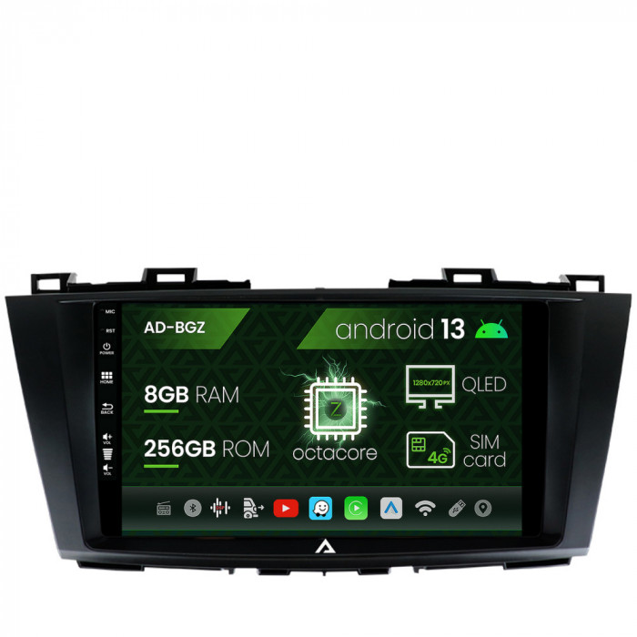 Navigatie Mazda 5 (2010-2015), Android 13, Z-Octacore 8GB RAM + 256GB ROM, 9 Inch - AD-BGZ9008+AD-BGRKIT323