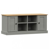 Cumpara ieftin Banca de pantofi VIGO, gri, 106x35x45 cm, lemn masiv de pin