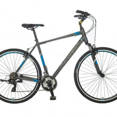 Bicicleta Trekking Polar Helix, 28inch, L, Frane V-Brake, 21 viteze (Gri/Albastru)