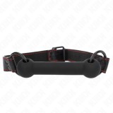 KINK - BONE GAG WITH LEATHERETTE STRAP BLACK ADJUSTABLE 41-57 CM, KINK COLLAR &amp; GAG
