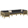 Gossi set canapele gradina cu perne, 7 piese, lemn de pin tratat