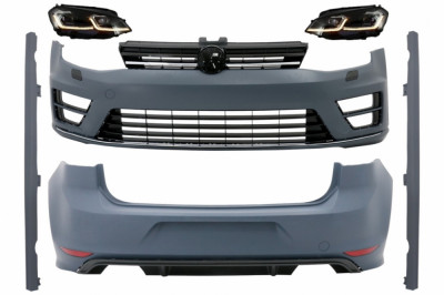 Pachet Exterior cu Faruri G7.5 Look LED Semnal Dinamic VW Golf 7 VII (11/2012-07/2017) R Design Performance AutoTuning foto