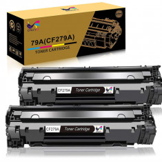 Set 2 Cartuse toner negru CF279A 79A compatibil pentru HP Laserjet Pro M12 M12 M12W MFP M26A M26nw - NOU