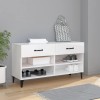 VidaXL Pantofar, alb extralucios, 102x35x55 cm, lemn compozit