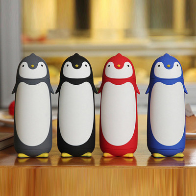 Termos PINGUIN din sticla cu protectie din silicon, 300 ml foto