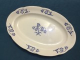 arta / colectie / vintage - Farfurie din faianta cu marcaj Gefle model Klockor perioada interbelica !