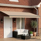 vidaXL Cort electric retractabil Bej 4 &times; 3 m Poliester cu Acoperire PU 3419810