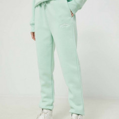 Juicy Couture pantaloni de trening femei, culoarea verde, cu imprimeu