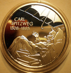 A.747 GERMANIA CARL SPITZWEG 10 EURO 2008 D PROOF ARGINT .925/18g foto