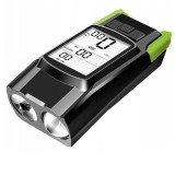 Far bicicleta 3 in 1, 2x LED 5 Wati, claxon, vitezometru, distanta, acumulator 4000mAh, USB, rezistent la apa Household NewTrend