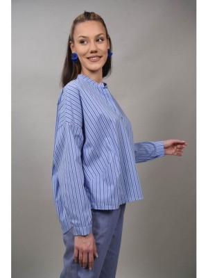 CAMASA CU GULER MAO IN DUNGI IMPERIOZA TALIE UNICA Albastru foto