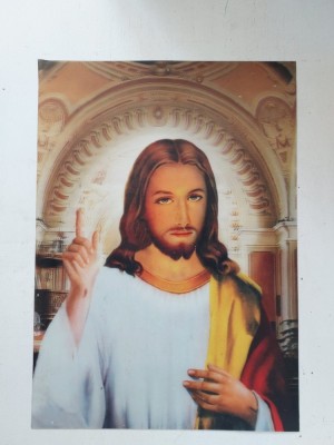 Icoana cu Iisus / Isus, imagine miscatoare / 3D - plastic, 34.5x24.5cm foto
