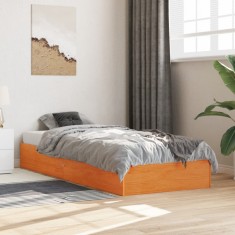 vidaXL Cadru pat fără saltea, maro ceruit, 90x190 cm, lemn masiv pin 844823