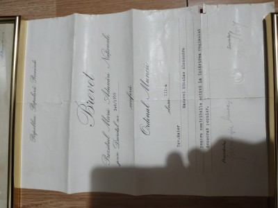 BREVET ordinul muncii Semnat . foto