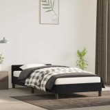 VidaXL Cadru de pat cu tăblie fără saltea, negru, 90x200 cm, catifea