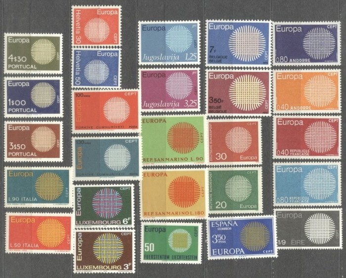 Lot 1970 Europa CEPT 26 values MNH AC.815