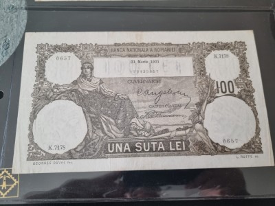 bancnota romania 100 lei 1931 foto