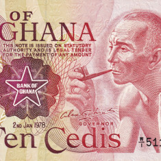 Bancnota GHANA, 10 Cedis 1978, UNC