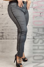 F840-61 Blugi casual din material usor elastic cu sclipici auriu