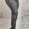 F840-61 Blugi casual din material usor elastic cu sclipici auriu