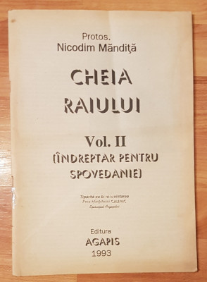 Cheia raiului de Protos. Nicodim Mandita (Vol. 2) Agapis, 1993 foto