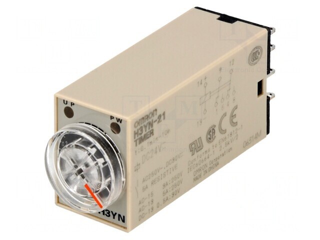 Timer DPDT 0.1min-10h 250VAC/5A 24VDC Socket -10&divide;50&deg;C 8-Pin