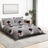vidaXL Set cu husă de pilotă, gri, 225x220 cm, bumbac