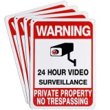 Indicator supraveghere video Warning 24 Hour Video Surveillance - Proprietate privată
