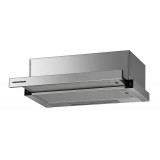Cumpara ieftin Hota telescopica Heinner, 358.4 m3/h, 2 trepte putere, 1 x 65 W, lumina LED 2 x 2 W, 2 filtre aluminiu, inox, 60 cm, Argintiu