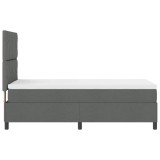 Pat cu arcuri vidaXL, saltea inclusa, 100x200 cm, gri inchis, tesatura, reglabil, design modern, durabil