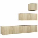 Cumpara ieftin Set dulapuri TV, 4 piese, stejar sonoma, lemn prelucrat