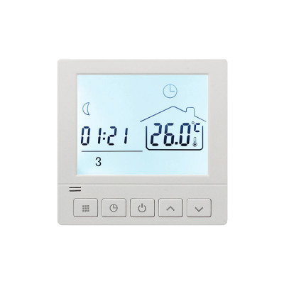 Termostat Techstar&amp;reg; TH-8, Ecran Digital, Incastrabil, 16A, 3500W, Alimentare 220V, Senzor Pardoseala, Alb foto