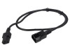 Cablu Alimentare IEC C13 Mamă la IEC C14 Tată 1m Negru 3x1mm2