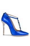 Pantofi Mihai Albu din piele metalizata Blue Stealth T, 35 - 40, Albastru