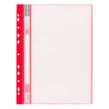 Dosar Plastic, A4, Cu șină, Set 20 Folii, Rosu
