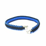 Zgarda Caine, Albastru cu Negru, Lungime Fixa, Catarama Metalica, 55 cm / 30mm