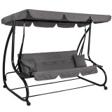 Balansoar de gradina 4 persoane cu functie pat Sersimo Lisabona, gri