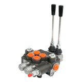 Distribuitor hidraulic cu 2 manete 80L/min M22x1.5 pentru tractor forestier