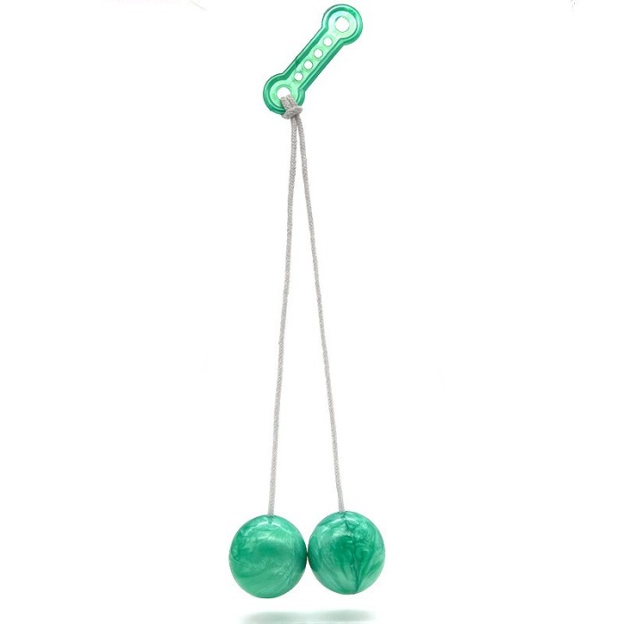 Jucarie interactiva cu bile, flippy, clackers ball, antistres, verde, 40 mm