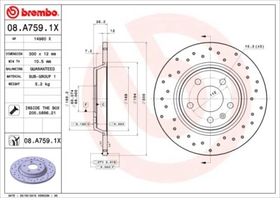 BREMBO 08.A759.1X XTRA LINE - Xtra Disc frana foto