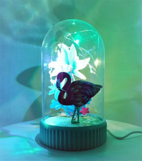 Decoratiune Luminoasa Glob cu USB Model Flamingo 14.5 cm Multicolor foto