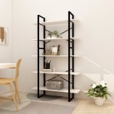 Cumpara ieftin Bibliotecă cu 5 rafturi, alb, 100x30x175 cm, lemn masiv de pin