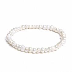 Bratara perle naturale de cultura albe, model Shape pearl foto