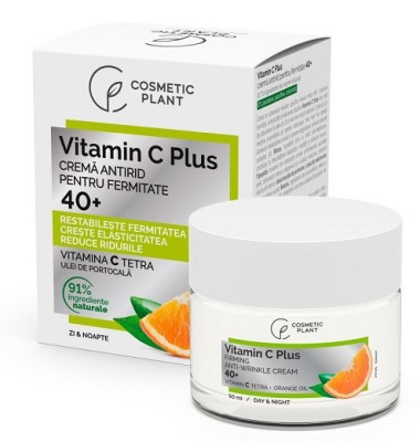 Crema antirid pt.fermitate 40+ vitamin c plus 50ml cosmetic plant foto