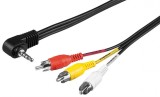 Cablu stereo jack 3.5mm 4 pini la 3 x RCA T-T 1.5m, KJACK4CIN, Oem