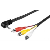 Cablu stereo jack 3.5mm 4 pini la 3 x RCA T-T 1.5m, KJACK4CIN