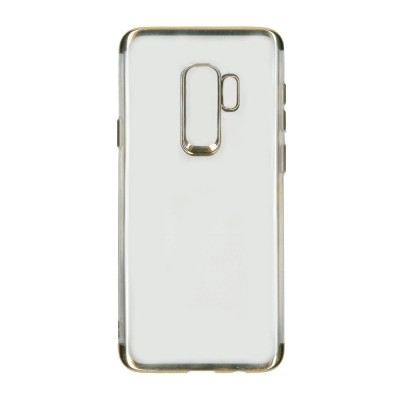 Husa samsung galaxy s9 transparent cu margini aurii foto